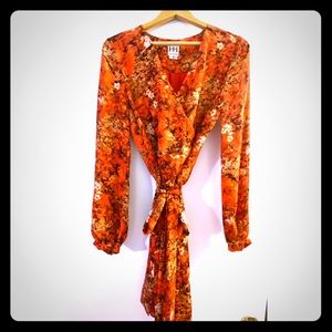 Haute Hippie NWOT silk print wrap dress